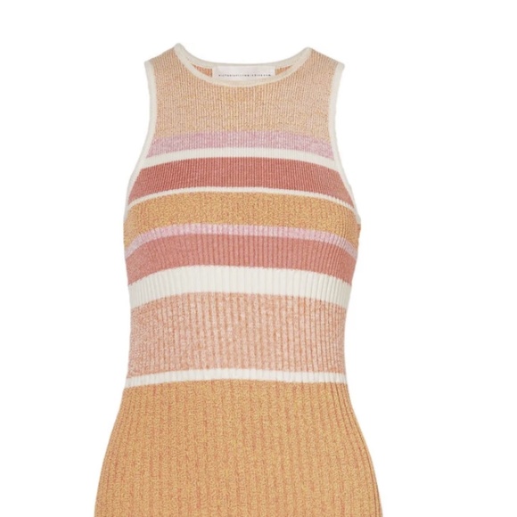 Victoria Victoria Beckham stripped sleeveless stretch midi dress SZ4 - Picture 2 of 5